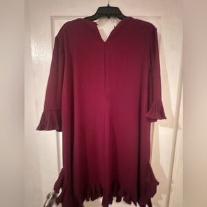 MSK Deep Red Dress with Stylish Accents